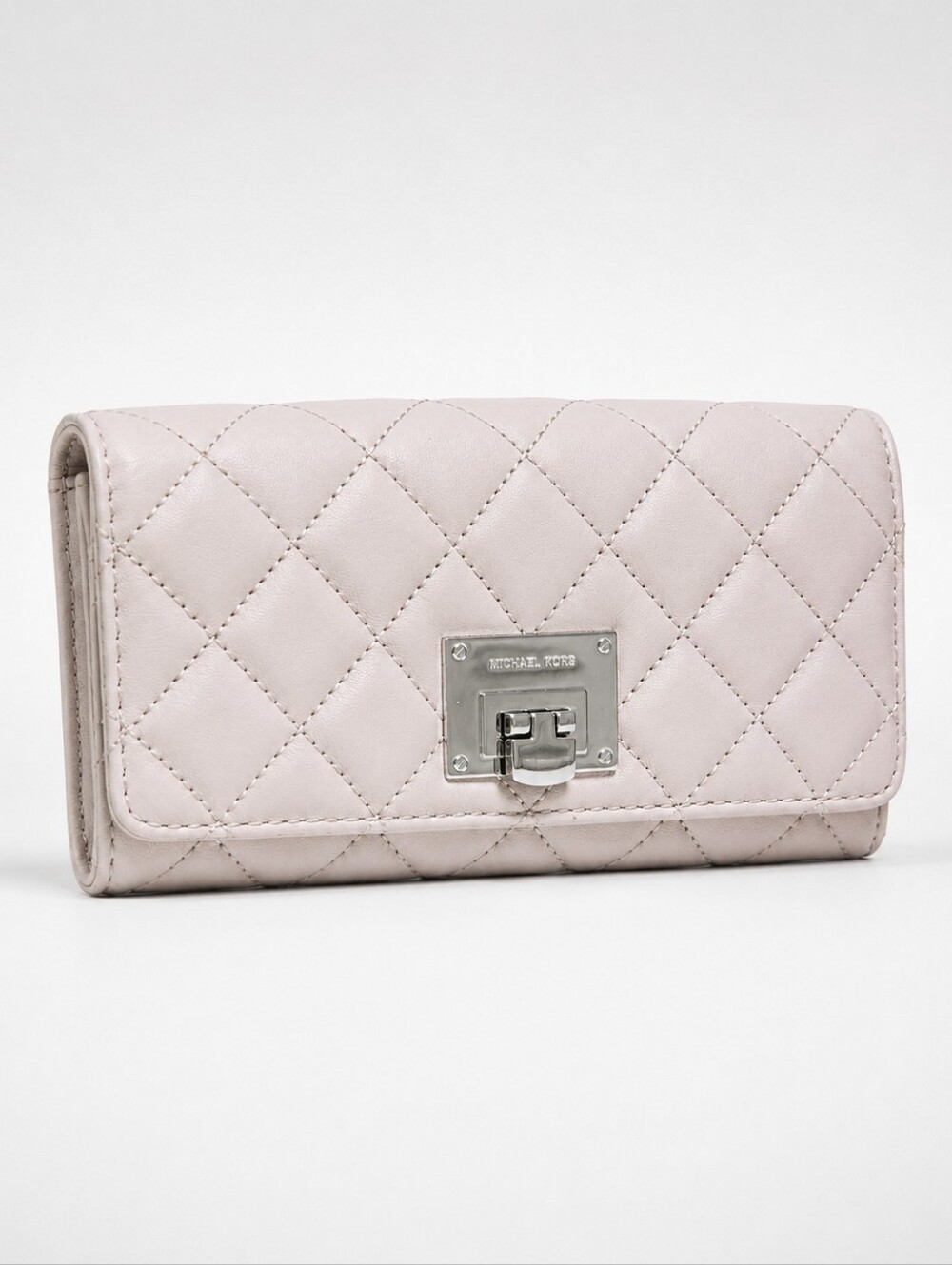 Michael Kors Wallet Astrid Quilted Leather Carryall in Ballet Pink